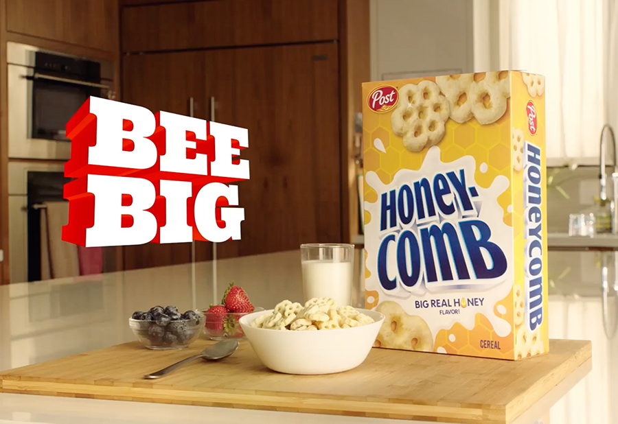 Bee Big Honeycomb cereal box